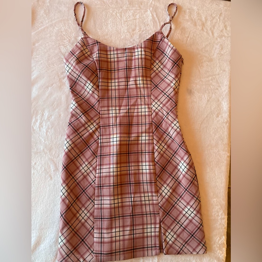 Pink plaid dress